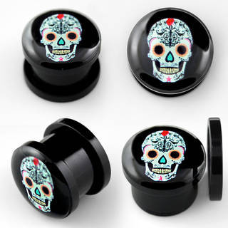 Ear Plug Acryl Mexican Skull