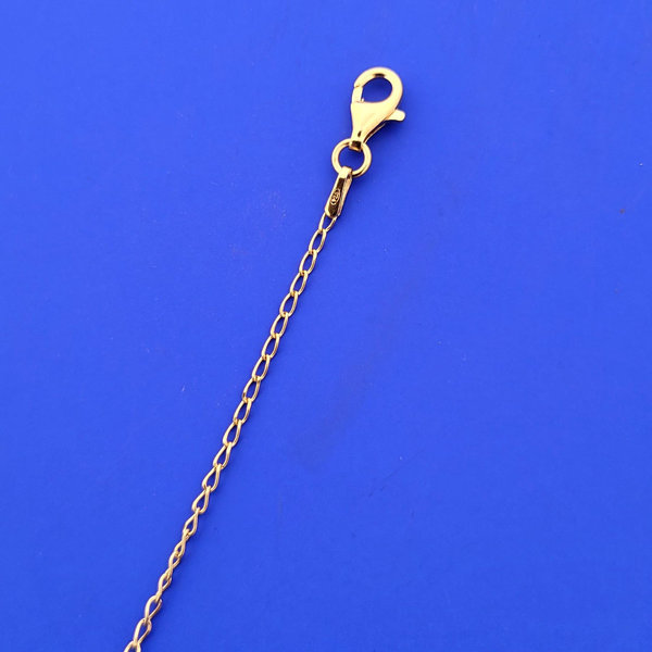 Silberkette zierlich, 1,3mm, Länge 40cm, vergoldet (N0072)